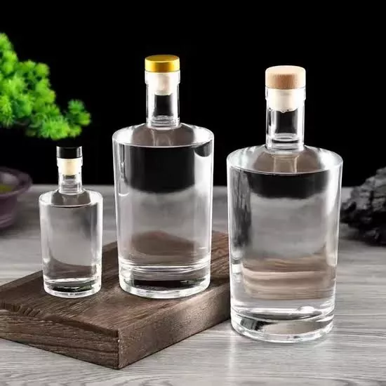 100 ml beirazko Whisky Gin Vodka Tequila botilak T-kortxoarekin