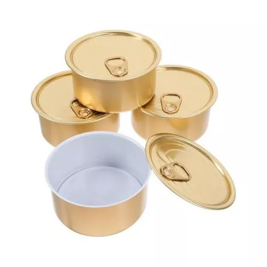 Aluminioz estalitako 2 piezako lata lata estalki irekiarekin